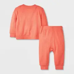 Baby 2pc Cozy Thermal Kangaroo Top & Bottom Set - Cat & Jack&trade;