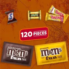 Mars - M&M's, Snickers, Twix & Milky Way Chocolate Halloween Candy Variety Pack Bulk Bag - 46.19oz/120ct