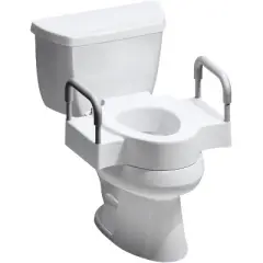 Dual Lock Raised Toilet Seat with Support Arms - Bemis