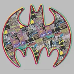 Men's Batman Shield Logo Comic Panel  T-Shirt - Athletic Heather - 2X Big Tall