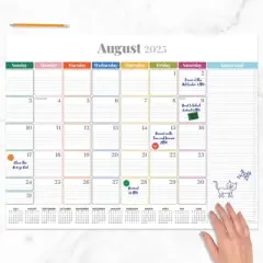 TF Publishing July 2025 - June 2026 Rainbow Blocks Large Desk Pad Monthly Blotter Calendar