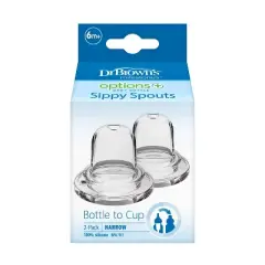 Dr. Brown's Milestones Options+ Narrow Baby Bottle Sippy Spouts - 2pk