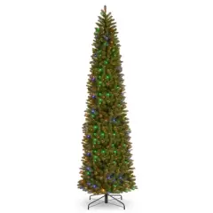 Prelit Slim Downswept Douglas Fir Artificial Christmas Tree Dual Color Lights - National Tree Company