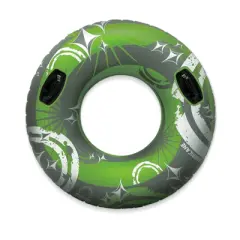 Swim Central 50" Inflatable 1-Person Swimming Pool Hurricane Sport Inner Tube - Green/Gray