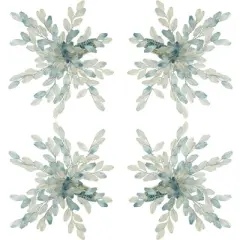 Saro Lifestyle Saro Lifestyle Table Napkin Rings With Beaded Flower Design (Set of 4)