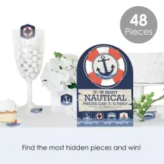 Big Dot of Happiness Ahoy - Nautical - Baby Shower or Birthday Party Scavenger Hunt - 1 Stand and 48 Game Pieces - Hide and Find Game