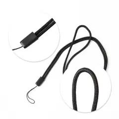 Unique Bargains Nylon Plastic Lightweight Comfortable Badge Holder Lanyards 18 Inches Black 1 Pc