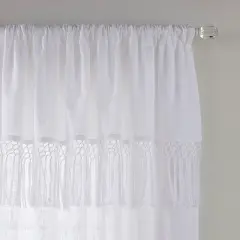 Calypso Boho Macram&eacute; Tassel Semi Sheer Single Window Curtain Panel - Elrene Home Fashions