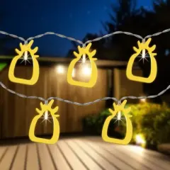 Northlight LED Pineapple Patio Light Set - Yellow - 4' Clear Wire - 10ct