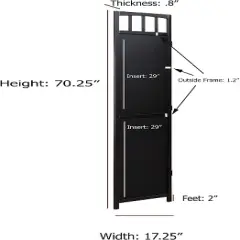 Legacy Decor Screen Room Divider Wicker and Wood Diamond Design