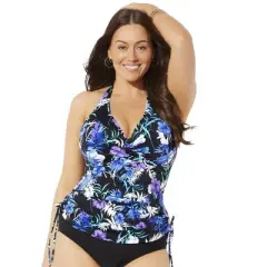 Swimsuits for All Women&rsquo;s Plus Size Adjustable Underwire Tankini Top