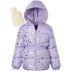 Pink Platinum Big Girl Irridescent Foil GWP Puffer Jacket