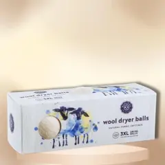 Woolzies Wool Dryer Balls 3XL | all-natural product contains no fillers, additives, or chemicals and is hypoallergenic and eco-friendly.- (White)