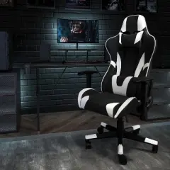 Flash Furniture Gaming Desk and Reclining Gaming Chair Set with Cup Holder, Headphone Hook, and Monitor/Smartphone Stand