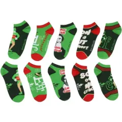 Elf Women's Socks Buddy The Elf Character Catchphrases 5-Pack Ankle Socks