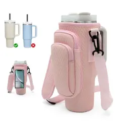 Paucax Carrier Bag with Phone Pocket for Stanley 40/30 oz - Insulated, Adjustable Strap, Durable and Water-Resistant