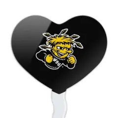 Wichita State University Shockers Logo Heart Love Cupcake Picks Toppers Decoration Set of 6