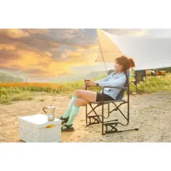 Gulches Outdoor Portable Chairs - Freestyle Rocker Folding Chair with Comfortable Backrest, Grey