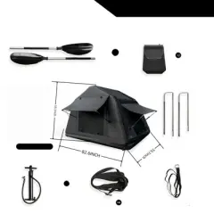 DSVIMOY Patio Camping Tents, Foldable Car Roof Top Tent without Ladder, Portable Camping Tent for Truck, Black, 82.6"*55.1"*55.1"