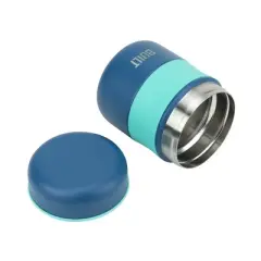 BUILT 10oz Insulated Lunch Jar, Stainless Steel Travel Food Container with Leak-Resistant Lid & Silicone Base (Blue)