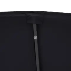 10' x 6.5' Solar LED Patio Umbrella with Tilt and Crank Lift Black - Wellfor