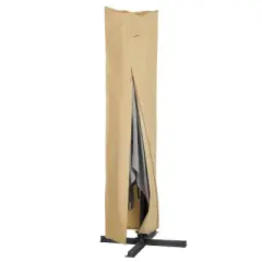 13ft Terrazzo Water-Resistant Offset Umbrella and Frame Cover - Tan - Classic Accessories