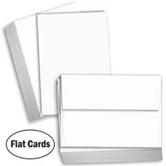 Hamilco White Cardstock - Flat 4.5" X 6.25" A6 Blank Index Flash Note & Post Cards - 80 lb Card Stock for Printer (100 Cards with Envelopes)