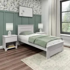 Max & Lily Farmhouse Twin Bed with Panel Headboard