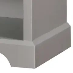 1 Drawer Transitional Wooden Nightstand with Open Compartment Gray - Benzara