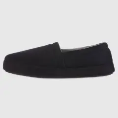 Isotoner Men's Microsuede Round Essentials Closed Back Slippers - Black