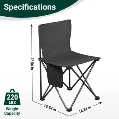 Karl Home 4 Pack Steel Portable Camping Chairs With Carrying Bags