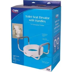 Carex Toilet Seat Elevator with Handles - For Elongated Toilets - White