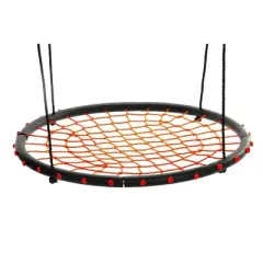 Swinging Monkey Giant 40 Inch Diameter 400 Pound Weight Capacity Spider Web Fabric Outdoor Tree Saucer Swing, Orange
