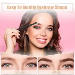 Unique Bargains Stainless Steel Eyebrow Scissors Set Black 6 Pcs