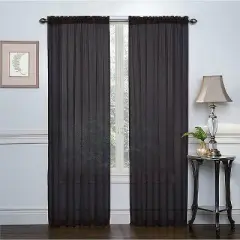 GoodGram 2 Piece Rod Pocket Elegant Sheer Voile Curtain Panels