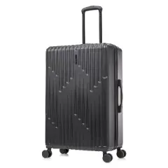 InUSA Drip Lightweight Hardside Large Checked Spinner Suitcase - Black