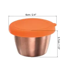 Unique Bargains Stainless Steel Picnic and Travel Salad Dressing Container with Lids Orange