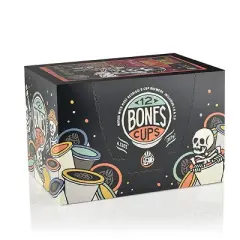 Bones Coffee From Dusk Till Donuts Jelly Donut Flavor 12ct Single-Serve Bones Cups Coffee Pods Compatible with Keurig Coffee Maker