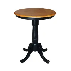 Set of 3 30" Round Dining Table with 2 Madrid Chairs Black/Red Set - International Concepts