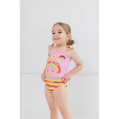 CoComelon Tomtom Yoyo JJ Girls Tankini Top and Bikini Bottom Swim Set Toddler