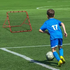 VEVOR Soccer Rebounder Rebound Net, Kick-Back 39"x39", Portable Football Training Gifts, Fully Adjustable Angles Goal Net