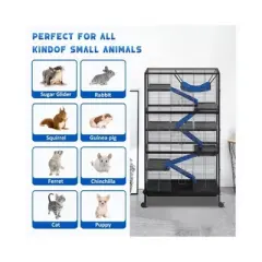 Nasitip Metal Small Animal Cage, 6-Tier Ferret Cage with Removable Flannel ramps and Hammock