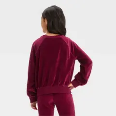 Girls' Crew Neck Velour Pullover Sweatshirt - Cat & Jack&trade;