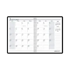 2025-2026 House of Doolittle 8.5" x 11" Academic Year Monthly Planner Faux Leather Cover Black