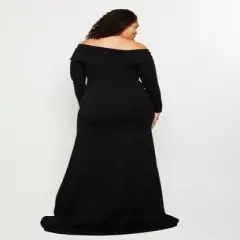 Plus Size Off The Shoulder Maternity Maxi Dress | Motherhood Maternity