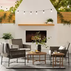 Wicker & Metal X Frame Patio Loveseat - Gray - Threshold&trade; designed with Studio McGee