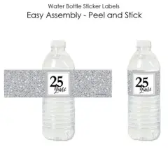 Big Dot of Happiness We Still Do - 25th Wedding Anniversary - Anniversary Party Water Bottle Sticker Labels - Set of 20