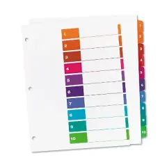 Avery Ready Index Customizable Table of Contents Asst Dividers 10-Tab 11 x 9 1/2 11165