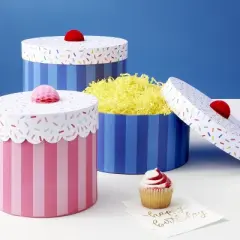 Small Pink Cupcake Box - Spritz&trade;: Polka Dot Paper Gift Box for Birthday & Holidays, Teacher Appreciation Gift