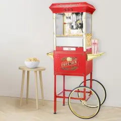 Great Northern Popcorn 8oz Popper with Cart, Red